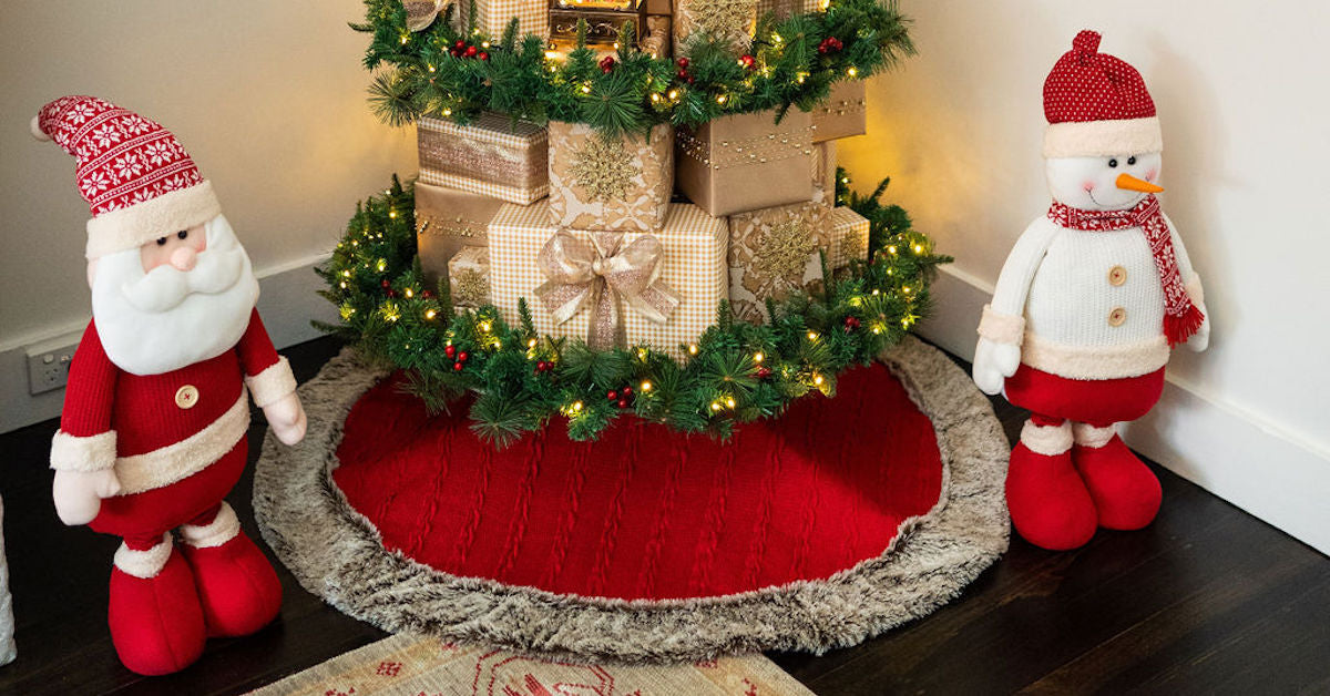 how to dress the bottom of a christmas tree How To Cover A Christmas Tree Base: 83 Ideas