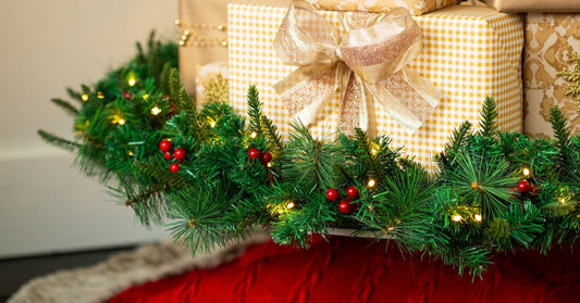 closeup of the platform christmas tree bottom tier