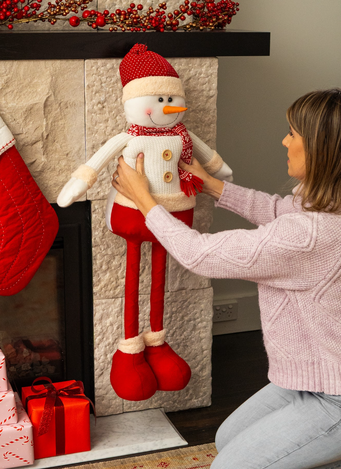 Plush Santa & Snowman Set