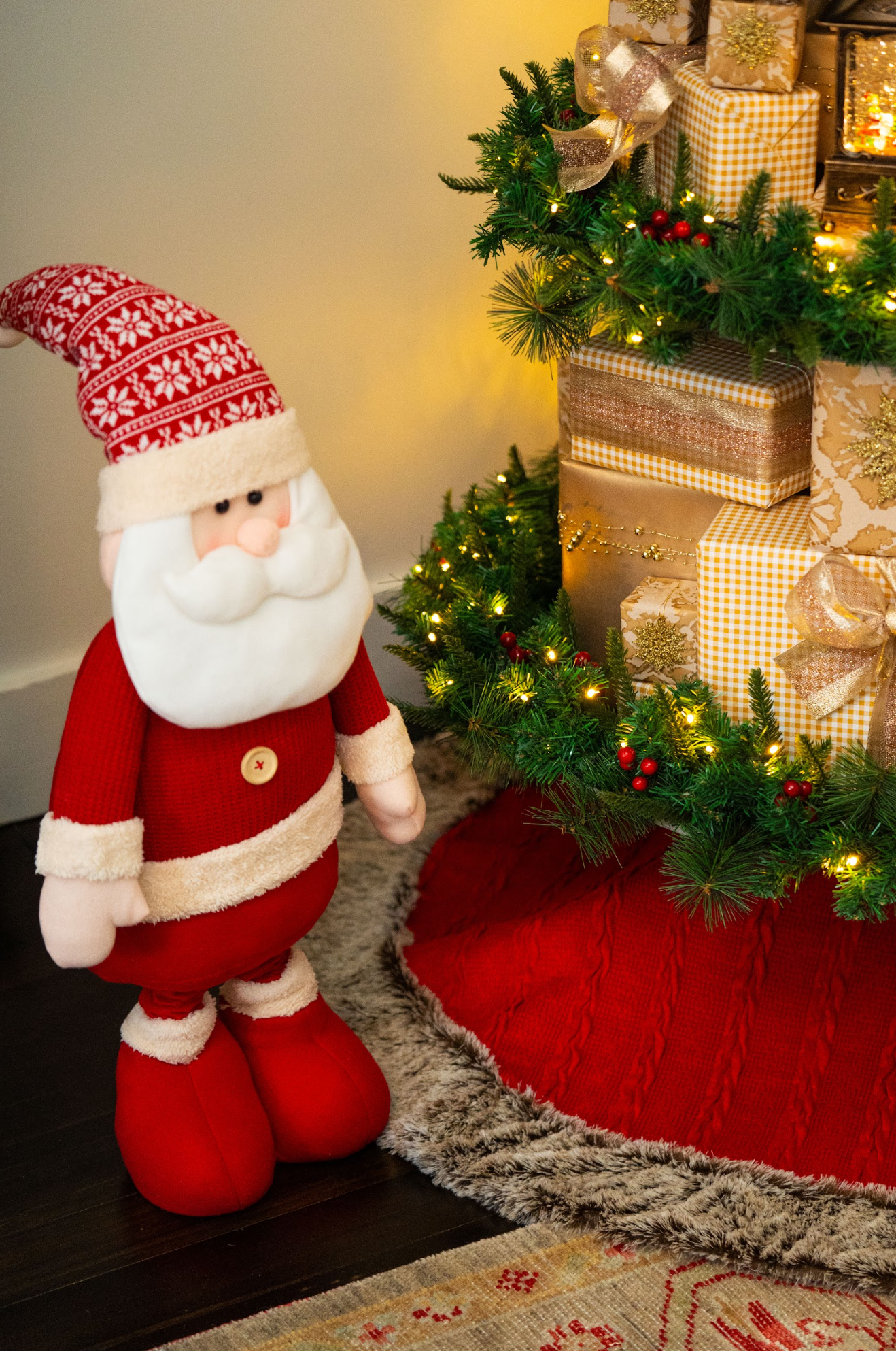 Plush Santa & Snowman Set