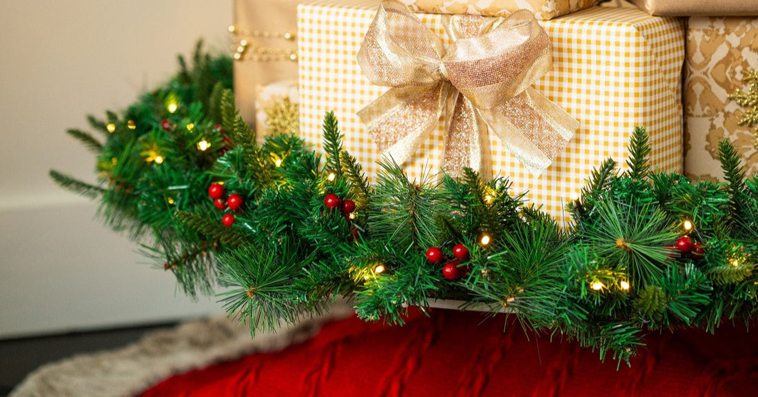 closeup of the platform christmas tree bottom tier
