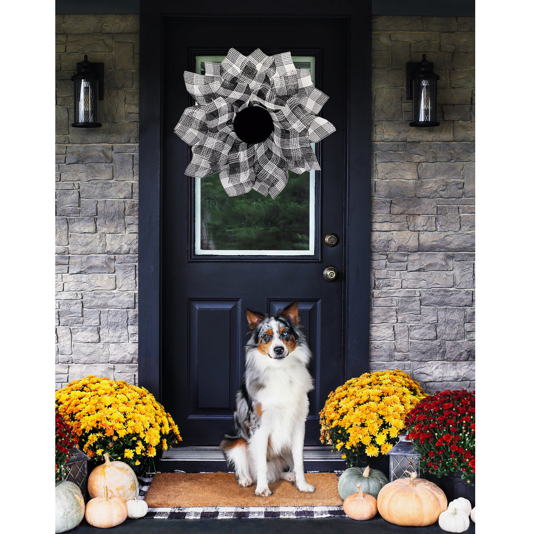 Burlap Holiday Door Wreath