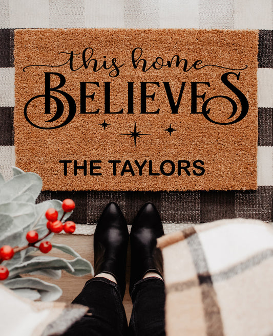 Personalized Believe Name Mat (18" x 36")/(45cm x 90cm)
