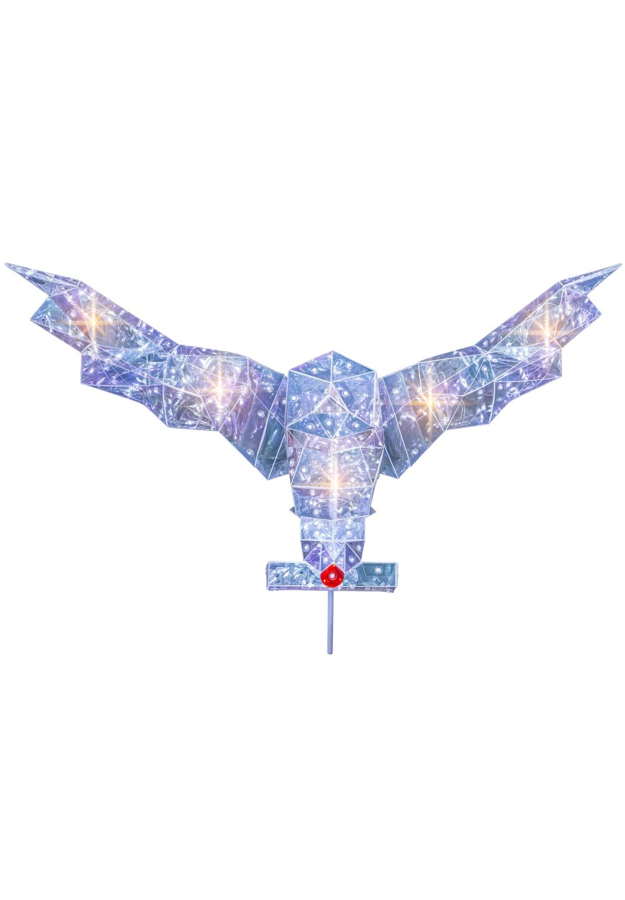 Decorative owl shaped ornament on a white background