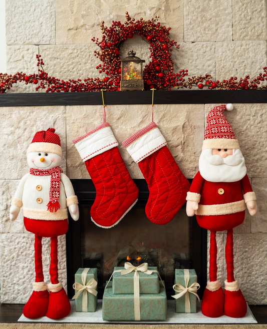 Plush Santa & Snowman Set