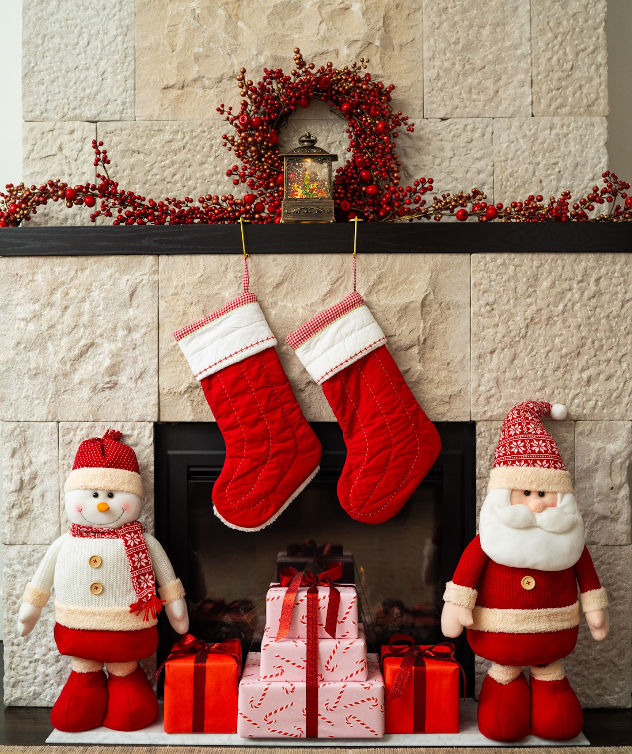 Plush Santa & Snowman Set